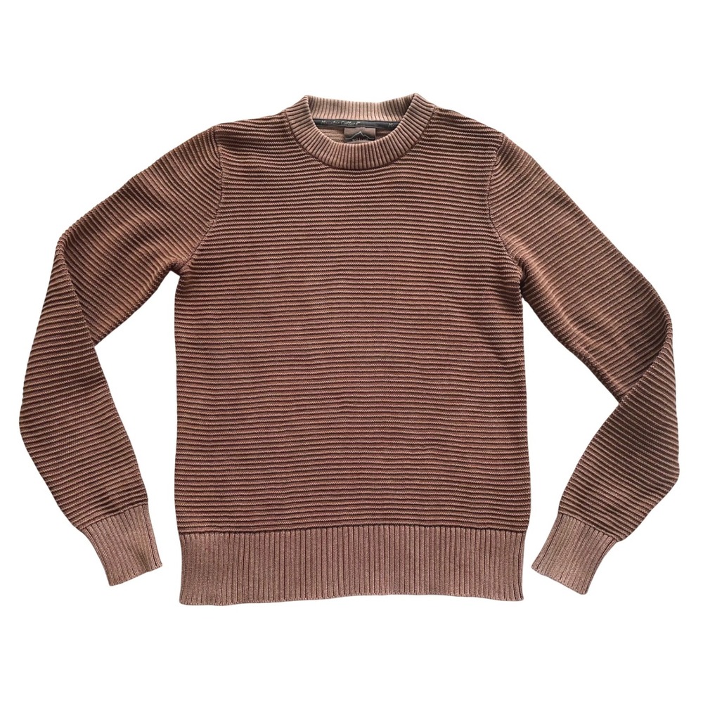 KÜHL Sofie Sweater Womens XS Winter Berry Brown Ribbed Organic Cotton 4029
